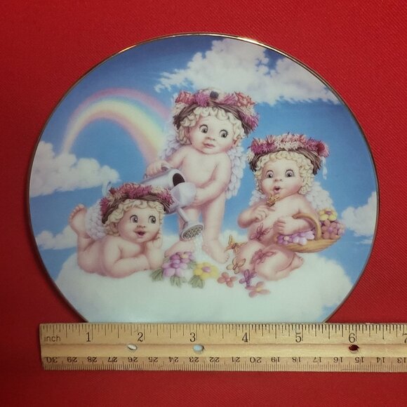 Vintage Dreamsicles Blossoms and Butterflies Angel Cherub Collectible Plate 1994 - Picture 9 of 12